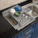 Silicone Kitchen Storage Rack Heat resistant Space Saving Sink Drainer Mat with Pocket Folding Makeup Drainer Rack Bathroom