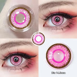 Popxstar  2PCS(1 Pair) Myopia With Diopter Colorful Cosplay Contact Lenses For Eyes Yellow Blue Red Green Halloween Lenses Yearly