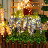 Solar Wisteria Flower Night Light Simulation Lamp Outdoor Waterproof Plug-in Lamp Solar Lawn Lamp Garden Courtyard Plug-in Lamp