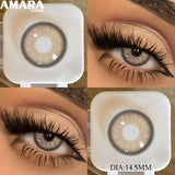 1 pair New Baby Blue Contact Lenses for Eyes Natural Brown Pupils Cosmetic Grey Lenses Green Lens Yearly Big Eyes 14.5mm