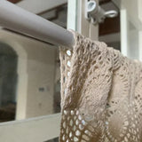 White Tassel Cotton Thread Weaving Window Curtain Lattice Hollowing Out Short Curtain Decor  Room Hotel Atmosphere Curtain