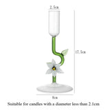 Popxstar  1pc Creative Glass High Footed Light Luxury Romantic Candle Holder Ornament for Home Decoration