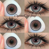 Popxstar 2PCS Color Contact Lenses with Prescription Natural Blue Contact Lens Brown Pupils Beauty Eyes Lenses CrystalOrb Series