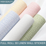 Popxstar 50cmX10m Linen 3D Foam Self-adhesive PVC Solid Color Thickened Waterproof Background Wall Renovation Wallpaper Wall Stickers