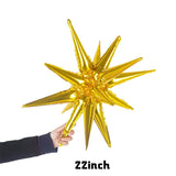 Popxstar  1/2/5pcs Starbust Balloons Rose Gold Silver Gold Explosion Star Foil Balloon for Birthday Christmas Wedding Decor Kid Air Globos