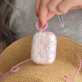 Popxstar Pink Bow Knot Headset Case for AirPods 1/2 With Keychain for AirPods Pro2 4nd Charging Box Fundas for AirPods 3 Clear Shockproof