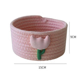 Flower element sundry items storage basket cotton thread woven bedroom living room household dormitory desktop decoration