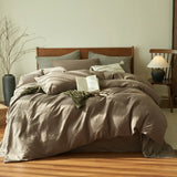 Popxstar  Pure cotton three-layer yarn bed four-piece set cotton bedding simple quilt cover bed sheet three-piece bed hat
