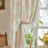 Popxstar Lace gauze curtains French window Vintage Lace Sheer Home Decor Luxury curtain Pastoral style girl Clasp curtain