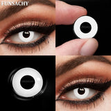 Popxstar   1 Pair Colored Cosplay Contact Lenses for Eyes White Red Black Cosplay Lens Anime Role Playing Eye Makeup Contact Lens
