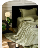 Popxstar  Nordic Silk Bedding Set 4pcs Luxury Lyocell Duvet Cover Set Flat Sheets Set 2 Pillowcases Twin Double Queen Size Bed Linen Set