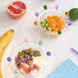 Popxstar Crown Bowl Salad Bowl Cute Bowl Fruit Plate Dish Glass Bowl Snack Candy Cake Bowl Ice Cream Cup Fruit Bowl Home Decor Storage