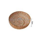 Natural rattan weaving storage basket retro vegetable fruit storage tray kitchen living room household hotel restaurant cafe