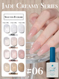 popxstar 12ML Gel Polish Kit- Mint Mambo Collection, Milky Blue & Frosted Ice, 2025 Viral Nail Art Supplies for Summer Vacations
