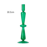 Popxstar Red Glass Candle Holders Taper Candle Stand Christmas Candle Holder Candlestick Holder Christmas Decor Green Glass