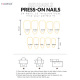 Popxstar 24pcs Sweet False Nail Patches Detachable Fake Nail Tips With Bowknots Love Heart Pearl Design Pink Almond Korean Press On Nail