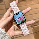popxstar Laser Transparent Acrylic Strap for Apple Watch Band 42mm 46 41 38 45 44 49 40mm Women Bracelet for iWatch Series 10 9 8 7 6 5