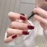 Popxstar  24pcs Round Fake Nails Cat Eye Glitter Press on Nail Full Cover Wearable Artificial Nail Tips for Girls Gifts Free Shipping