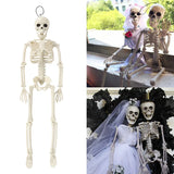 Popxstar Skeleton Halloween Decorations 40cm Posable Funny Lifelike Plastic Skeletons for Haunted House Graveyard Scene Party Props Decor
