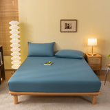Popxstar Fitted Sheet Solid Color Mattress Cover With Elastic Band Bed Sheet Single Double Queen Size Bedsheet High Quality Fit Sheet