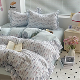 New Cotton A Class Embroidery Four-Piece Set - Brown Sheet Bed Cover Girls Quilt Cover