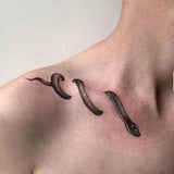 Popxstar  1 Sheet Snake Clavicle Tattoo Sticker Waterproof Lasting Temporary Tattoo