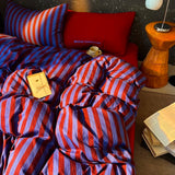 Popxstar  High Quality Beauty Bedding Set Plaid Duvet Cover Bed Sheet Set With Pillowcases Adult Dormitory Queen Size Winter Home Decor
