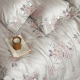 100% Cotton Yarn-dyed Jacquard Luxury Bedding Set Flowers Pattern Button Duvet Cover Flat/Fitted Bed Sheet Pillowcases 4Pcs