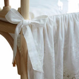 popxstar Europe Style White Lace Embroidery Seat Cushion with Ruffles Cotton Fabric Breathable Chair Cushion Seat Cover
