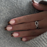 Popxstar  3D Bowknot Pearl Wearable Nail Art Fashion Leopard French Nude Almond Fake Nails Detachable Finished False Nails Press on Nails