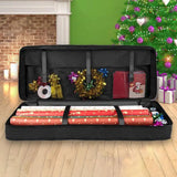 Popxstar Christmas Gift Wrap Storage Bag Underbed Storage Organizer With thicken Handles Xmas Wrapping Paper Storage Box Black