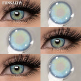 Popxstar  2pcs Colorcon Contact Lenses Gray Pupils for Eyes Fashion Color Contact Lenses Eye Makeup Beauty Cosmetics Blue Lenses