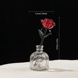 Popxstar  Glaze Rose Flower Eternal Flower Rose Desktop Glass Handicrafts Ornaments Simulation Glass Vase Flower Wedding Valentine's Gifts