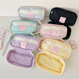 Popxstar INS Style Korean Fabric Craft Pencil Case Minimalist Bowknot Buggy Bag Student Stationery Bag Desktop Storage Bag