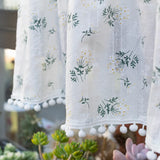 Popxstar Korean Daisy Curtains Blackout Curtains with Tassel, Cotton Floral Curtain for Kitchen, Bedroom, Living Room, Bay Window Cabinet
