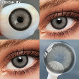 1 Pair Blue Color Contact Lenses Grey Pupils Fashion Natural Soft Lens Eye Makeup Contacts Cosmetics Color Lens Yearly