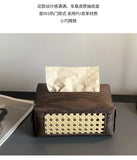 Popxstar Vine Woven Tissue Box Aesthetic Tissue Case Living Room Coffee Table Napkin Holder Antique Wood Grain Tissue Box Holder