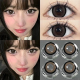 Popxstar  1Pair Natural Color Contact Lenses Large Diameter Pupils Black Eyes Brown Gray Soft Circular Lenses Makeup Fast Shipping