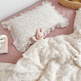 Popxstar INS Ruffle Edge Gauze 100% Cotton Princess Pillow Case 30X50 48X74cm Breathable Pillowcase Decorative for Home Bedding Bedroom