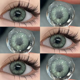 1 Pair Green Colored Contacts Lens with Myopia Diopter Natural Korean High Quality Soft Beauty Pupils Fast Shipping