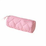 Multifunctional Large Capacity Pen Bag Soft Quilted Stationery Storage Bag Candy Color Portable Pencil Case School