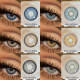 1 pair New Baby Blue Contact Lenses for Eyes Natural Brown Pupils Cosmetic Grey Lenses Green Lens Yearly Big Eyes 14.5mm