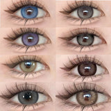 Popxstar  1Pair  Colored Lenses Eye Purple Pupils lenses Makeup Myopia Large Diameter Lenses 14.5MM Contact 1 Year Fast Shipping