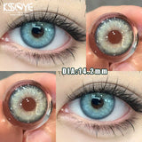 Popxstar  2Pcs Korea Colored Contact Lenses Prescription Myopia Degree -0.00 to-8.00 Blue Makeup Soft Lens Eye Beauty Pupil Lan Cat