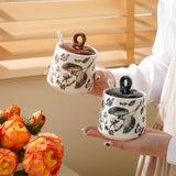 Popxstar  Flower and Bird Ceramic Salt Jar Seasoning Jar Kitchen Salt Shaker Sugar Seasoning  Pepper Powder Jars Kitchens Accessories