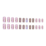 Popxstar 24pcs New Ballerina Fake Nails French Detachable With design False Nails Full Cover Press on Nails DIY Nail Tips