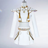 Popxstar KPop Rumi Mira Zoey White Singing Suit Women Halloween Carnival Party Role Playing Outfit Cosplay Costume Wig