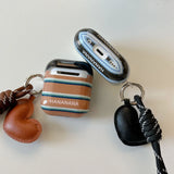 Popxstar  Stripe Love Heart Lanyard For AirPods 4 2024 New Earphone Case For AirPods Pro 2 3nd Generation Wireless Bluetooth Charging Box