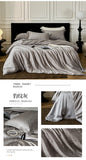 Popxstar  Nordic Silk Bedding Set 4pcs Luxury Lyocell Duvet Cover Set Flat Sheets Set 2 Pillowcases Twin Double Queen Size Bed Linen Set