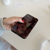 Retro Brown Amber Pattern Shockproof Protective Phone Cover Case for iPhone 17 16 15 14 13 12 11 Pro Max Plus Air